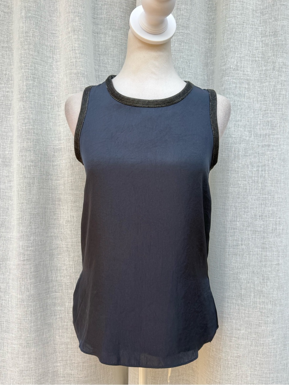 Rag & Bone navy blue black trim sleeveless top